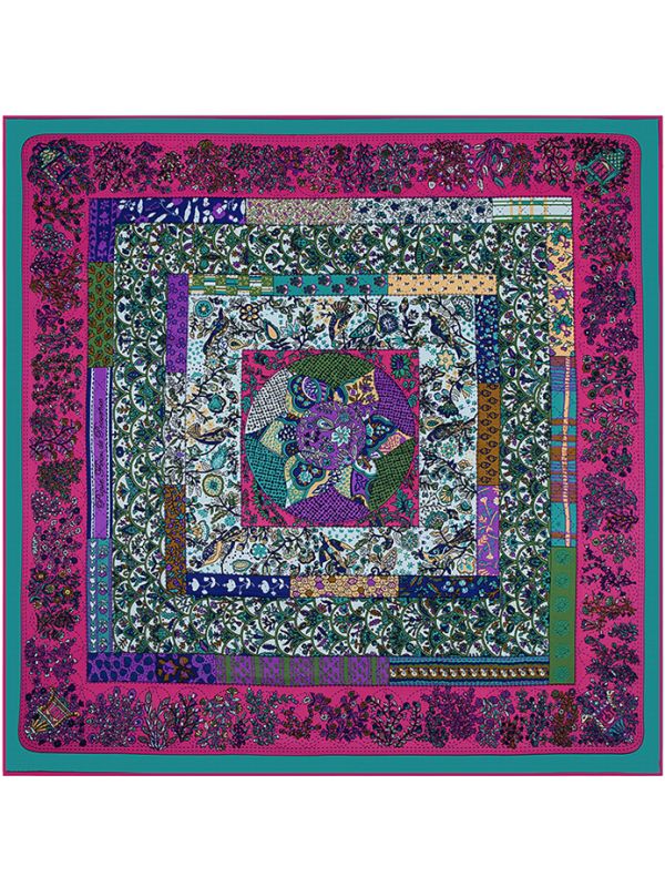 Provence Flower Sea-0461 Twill Silk & Polyester 130*130 Scarf Kerchief
