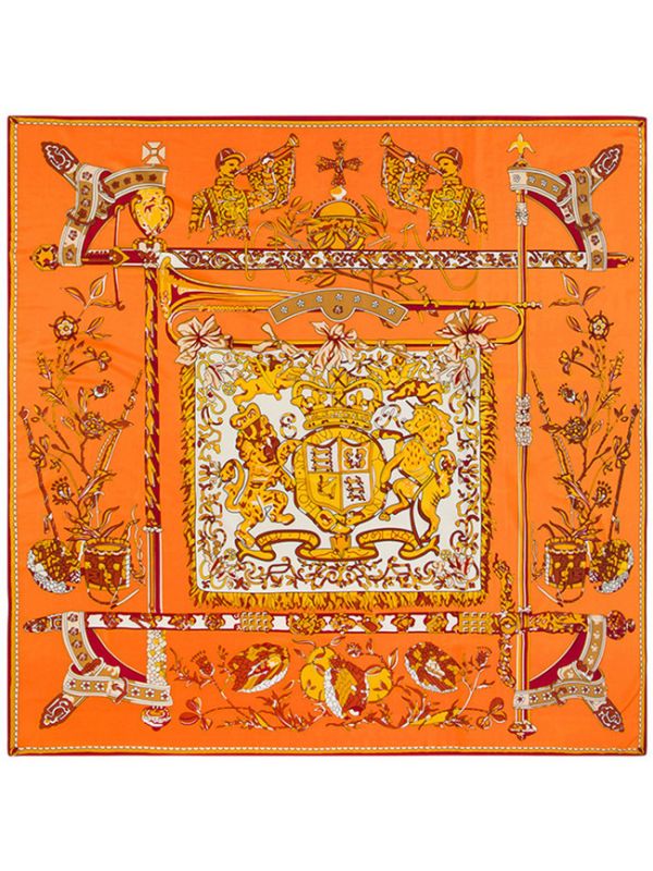 Royal Totems-fsdf1-2 Twill Silk & Polyester 130*130 Scarf Kerchief