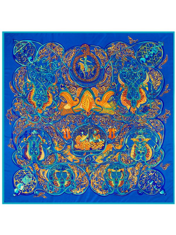 The one Thousand one Night-0481 Twill Silk & Polyester 130*130 Scarf Kerchief