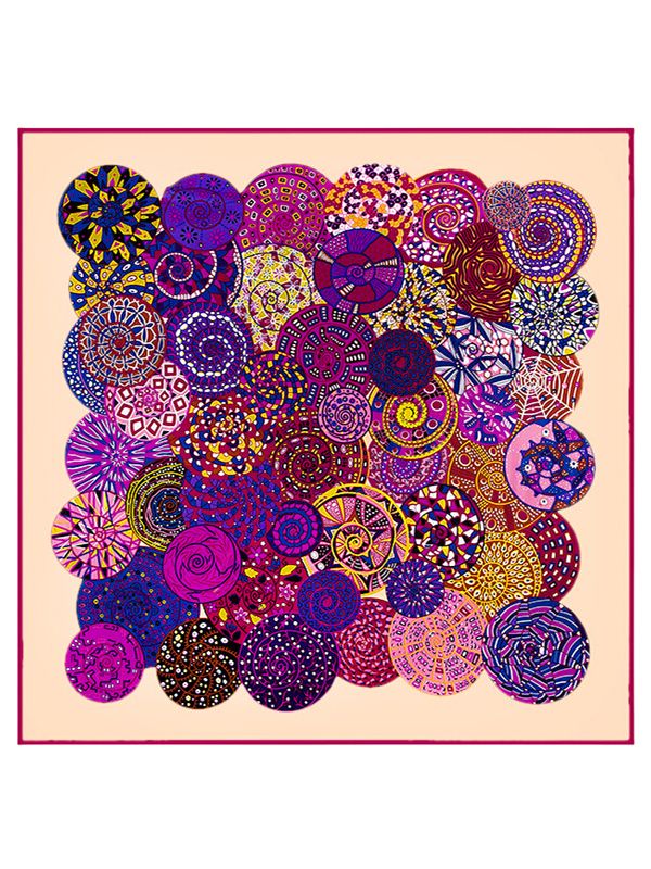 The Sky Snail-0491 Twill Silk & Polyester 130*130 Scarf Kerchief