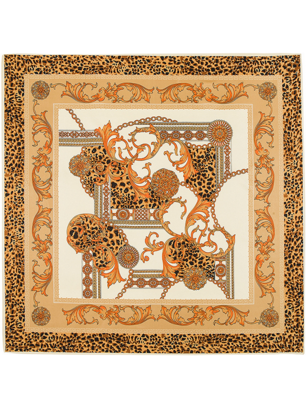 Leopard Court Pattern-0341 Twill Silk & Polyester Scarf Kerchief