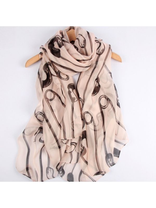 Clip Chiffon 100% Silk Scarves Shawls 180*140cm-khaki