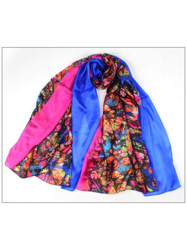 Colorful Window 100% Pure Silk Scarves Shawl-86028