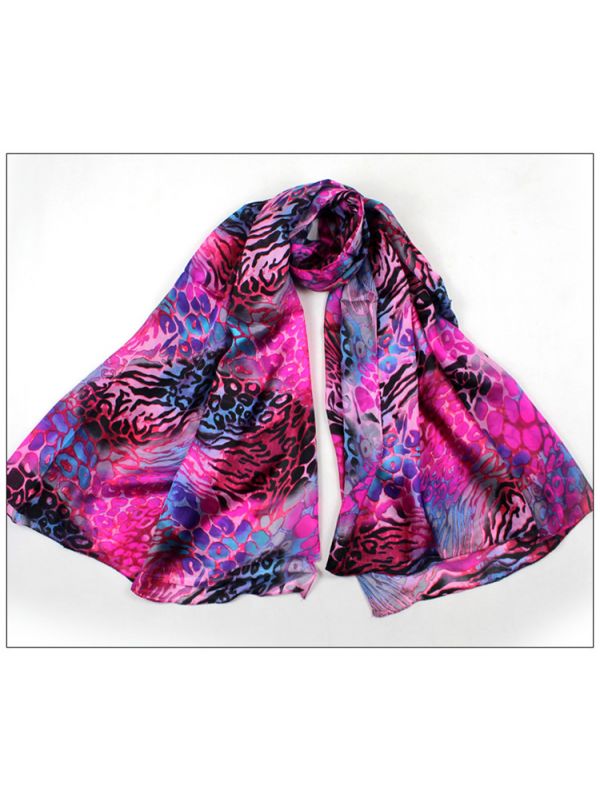 Leopard 100% Pure Silk Scarves Shawl-86036