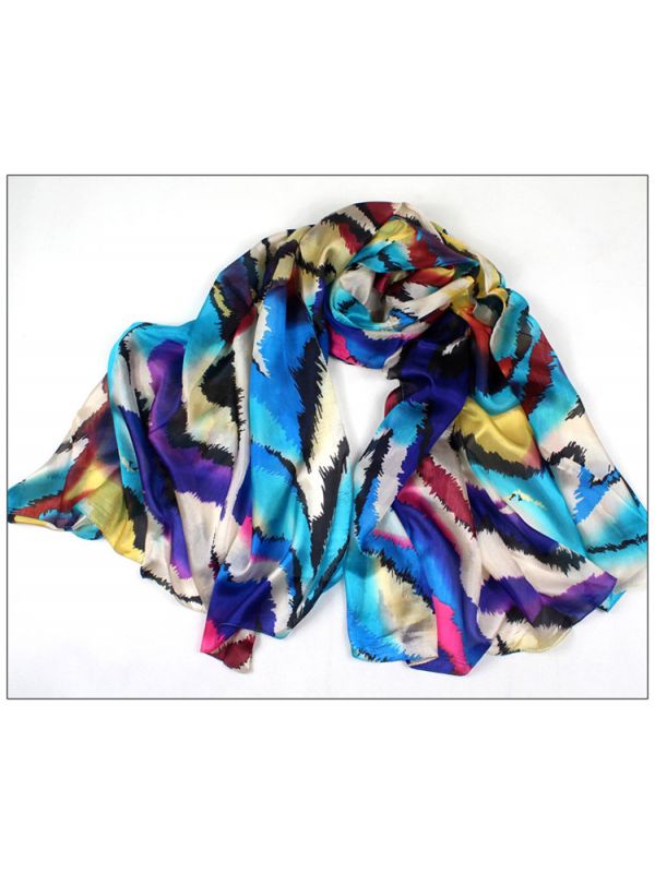 Tiger Stripes 100% Pure Silk Scarves Shawl-86004