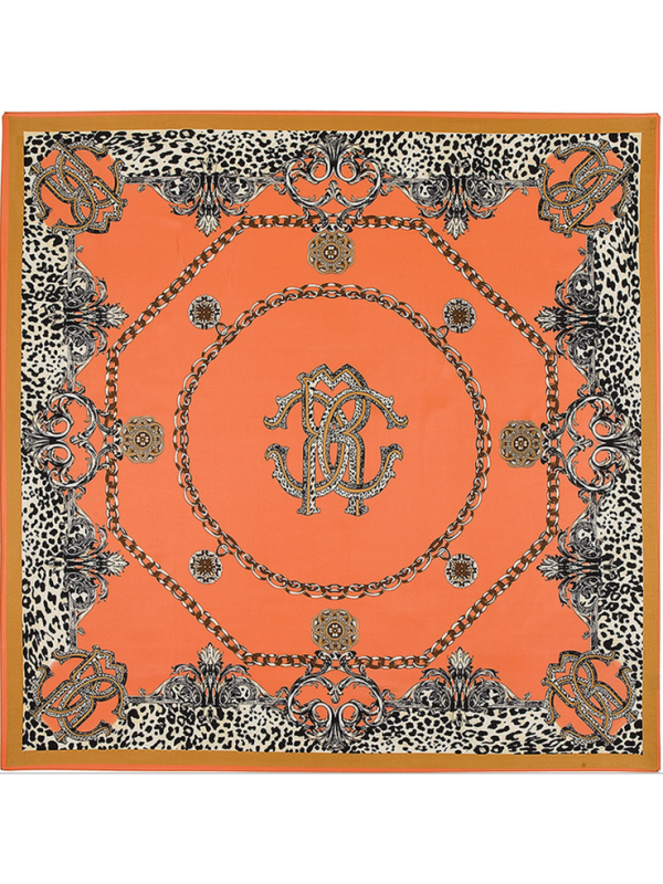 Classic Tiger Leopard-0102 Twill Silk & Polyester Scarf Kerchief