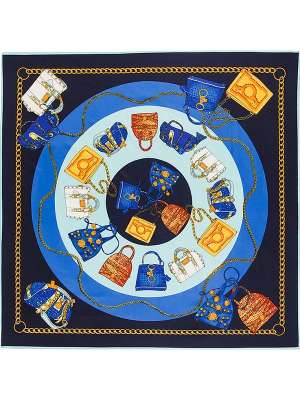 Classic Handbag Pattern-0202 Twill Silk & Polyester Scarf Kerchief