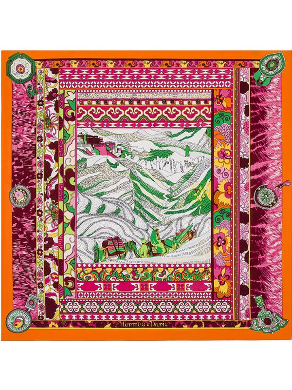 Classic Potala Palace-0232 Silk & Polyester Scarf Kerchief