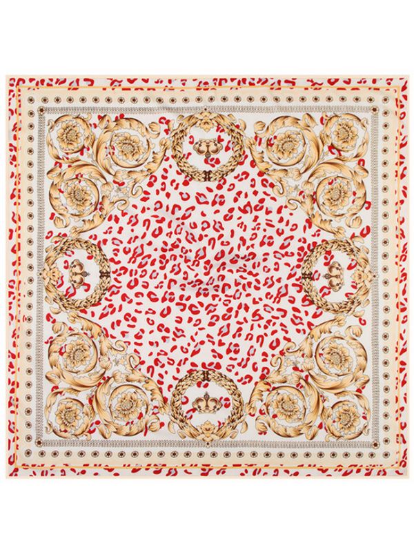 Court Broken Petals-43122 Twill Silk & Polyester 100*100 Scarf Kerchief