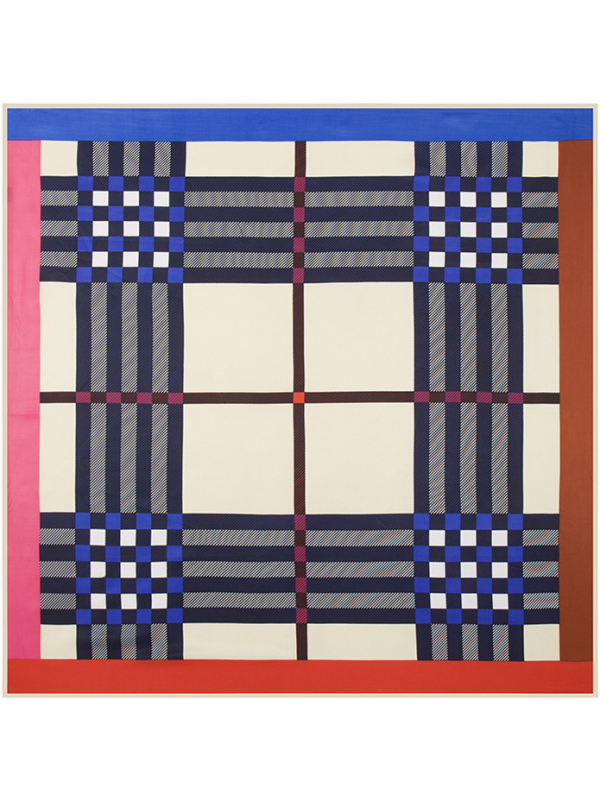 Fringe Lattice-fsf8872 Twill Silk & Polyester 100*100 Scarf Kerchief