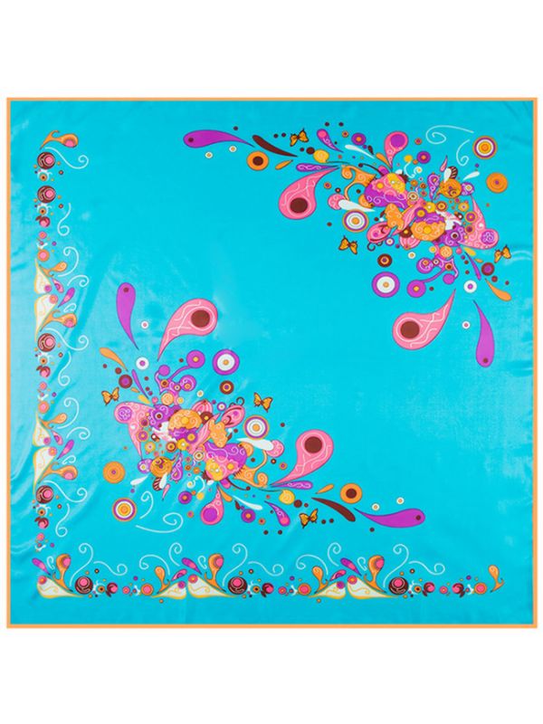 Cashew Dot-2323k2 Twill Silk & Polyester 100*100 Scarf Kerchief