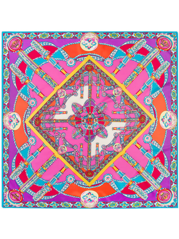 An Crown-54342 Twill Silk & Polyester 100*100 Scarf Kerchief