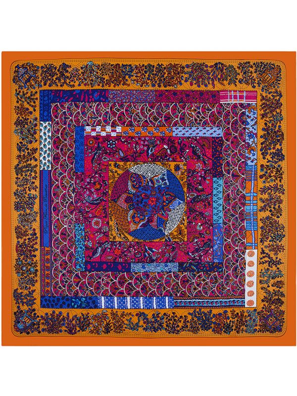 Provence Flower Sea-0462 Twill Silk & Polyester 130*130 Scarf Kerchief