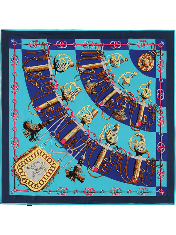 Saber High-Grade-3332 Twill Silk & Polyester 130*130 Scarf Kerchief