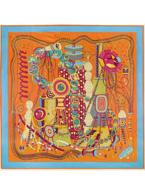 Time Laboratory-0552 Twill Silk & Polyester 130*130 Scarf Kerchief