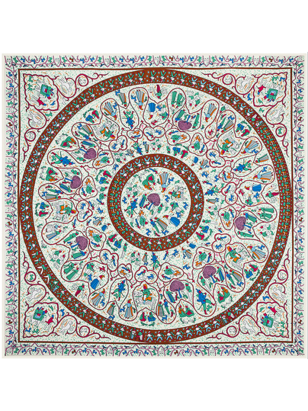 Visual Feast-0392 Twill Silk & Polyester 130*130 Scarf Kerchief