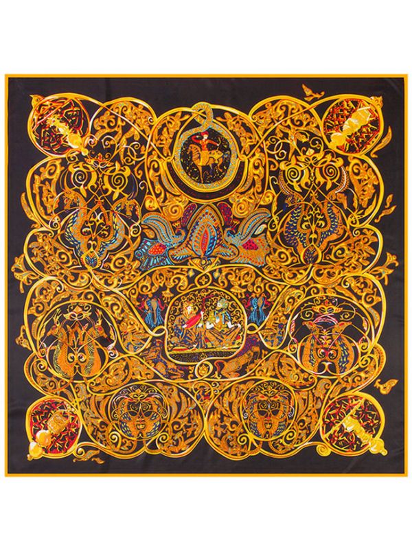 The one Thousand one Night-0482 Twill Silk & Polyester 130*130 Scarf Kerchief