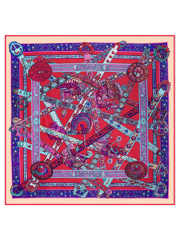 Unicorn Song-0162 Twill Silk & Polyester 130*130 Scarf Kerchief