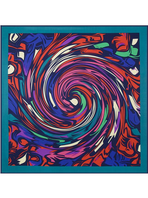 Storm Whirlpool-43dd3-3 Twill Silk & Polyester 100*100 Scarf Kerchief