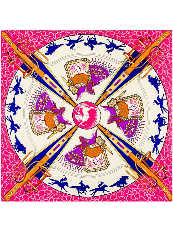 Saber Fine Horse-0083 Silk & Polyester Scarf Kerchief