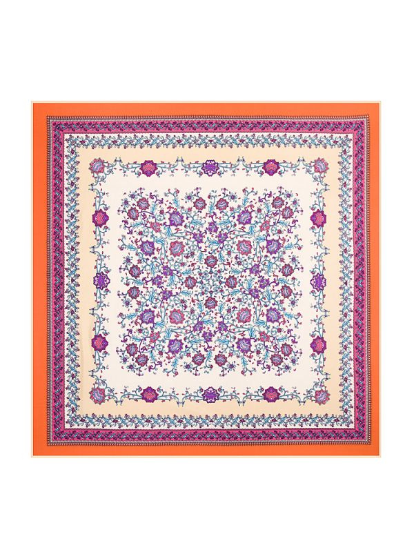 Tiny Flowers-43545433 Twill Silk & Polyester 100*100 Scarf Kerchief