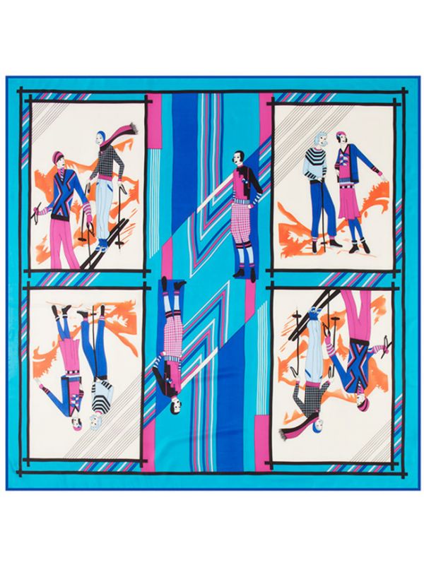 Mirror Fashion Paris Woman-05ff53 Twill Silk & Polyester 130*130 Scarf Kerchief