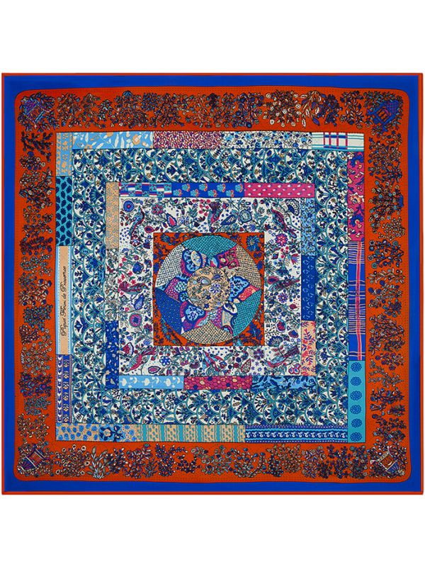 Provence Flower Sea-0463 Twill Silk & Polyester 130*130 Scarf Kerchief