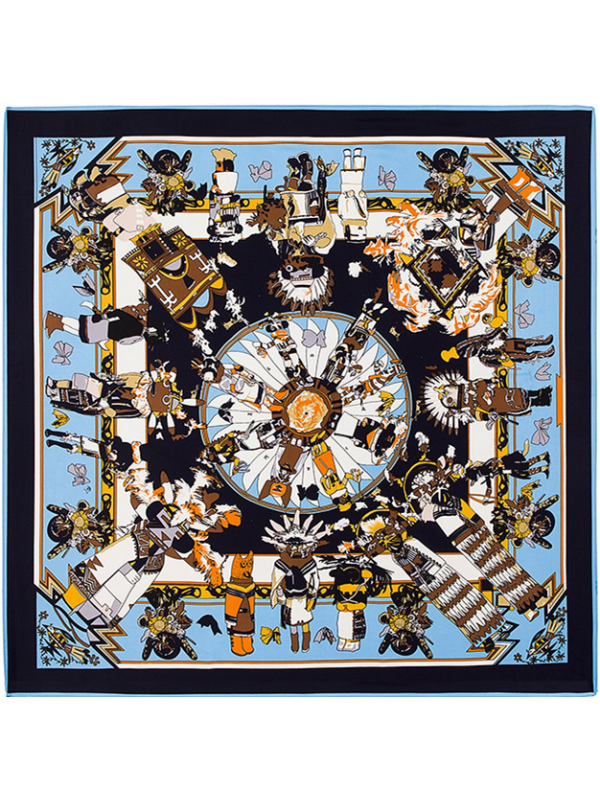 Myth Doll-0473 Twill Silk & Polyester 130*130 Scarf Kerchief