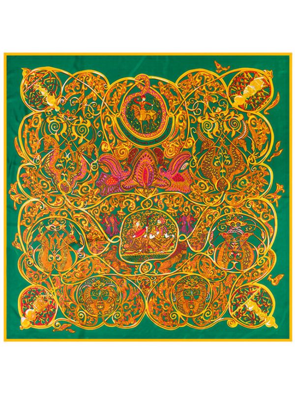 The one Thousand one Night-0483 Twill Silk & Polyester 130*130 Scarf Kerchief