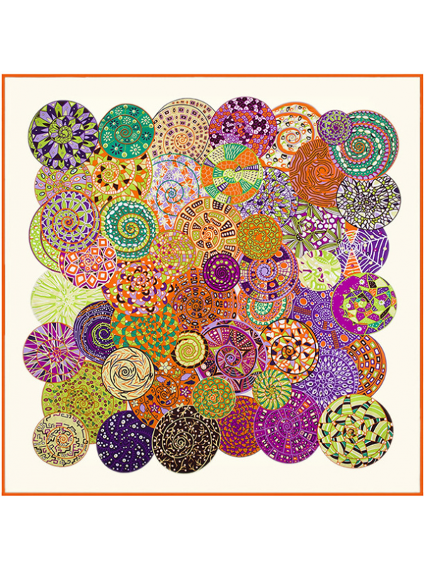 The Sky Snail-0493 Twill Silk & Polyester 130*130 Scarf Kerchief