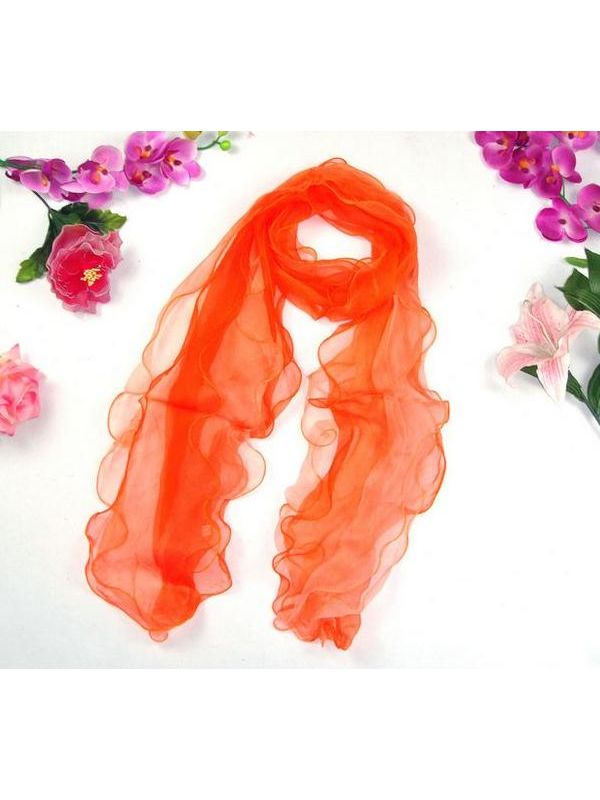Orange Gentle-Q538025 Three-tier Silk Scarf