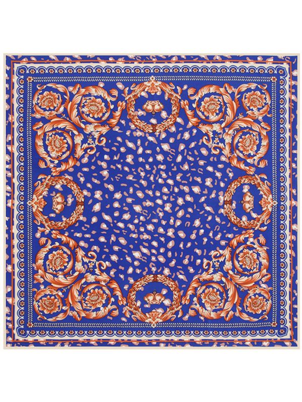 Court Broken Petals-43124 Twill Silk & Polyester 100*100 Scarf Kerchief