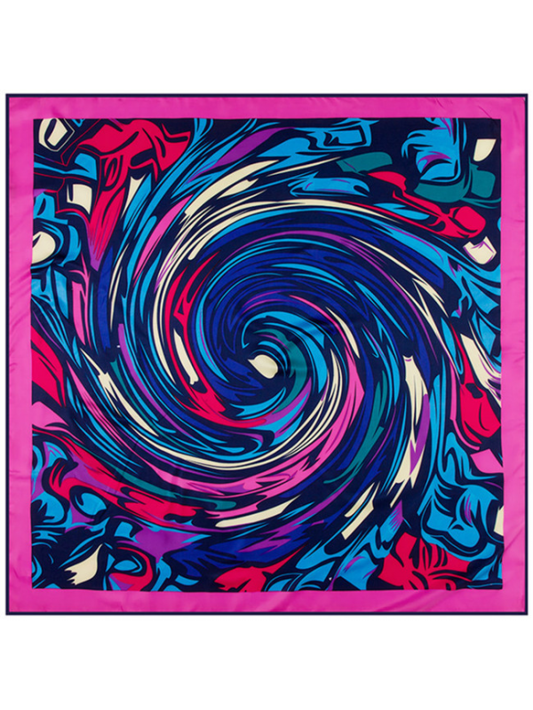 Storm Whirlpool-43dd4-3 Twill Silk & Polyester 100*100 Scarf Kerchief