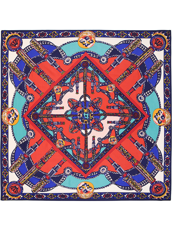 An Crown-54344 Twill Silk & Polyester 100*100 Scarf Kerchief