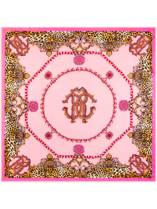 Leopard Chain Metal-0124 Twill Silk & Polyester 130*130 Scarf Kerchief