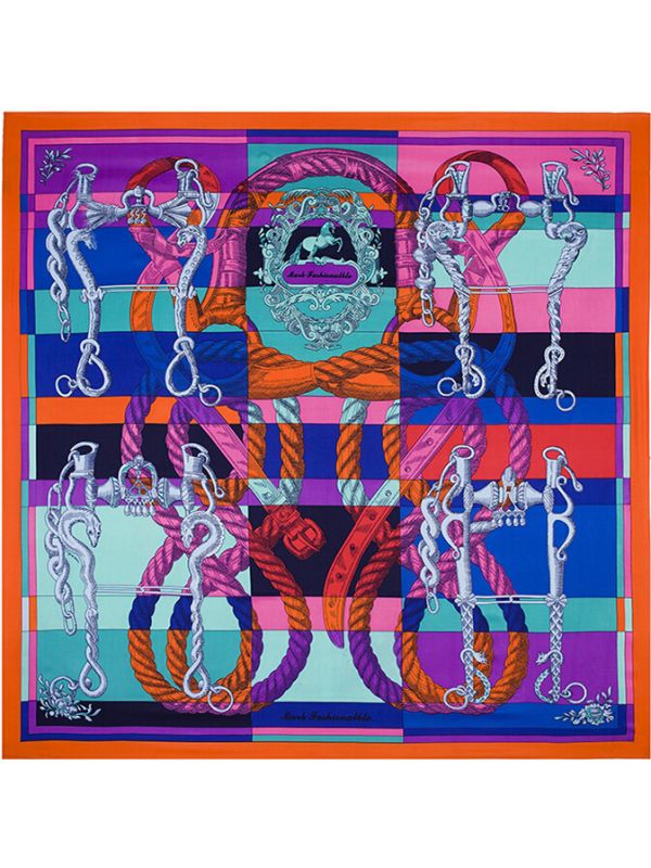 Knight Equestrian-0644 Twill Silk & Polyester 130*130 Scarf Kerchief