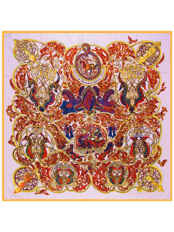 The one Thousand one Night-0484 Twill Silk & Polyester 130*130 Scarf Kerchief