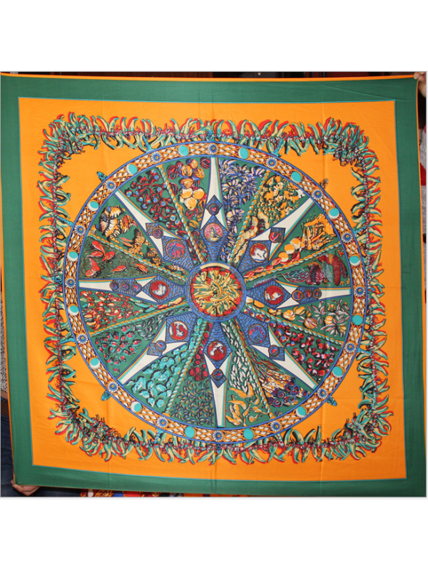 Small Pepper-4f3dd5 Twill Silk & Polyester Scarf Kerchief