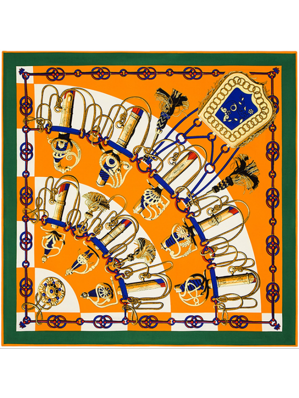 Equestrian Saber-0405 Silk & Polyester Scarf Kerchief