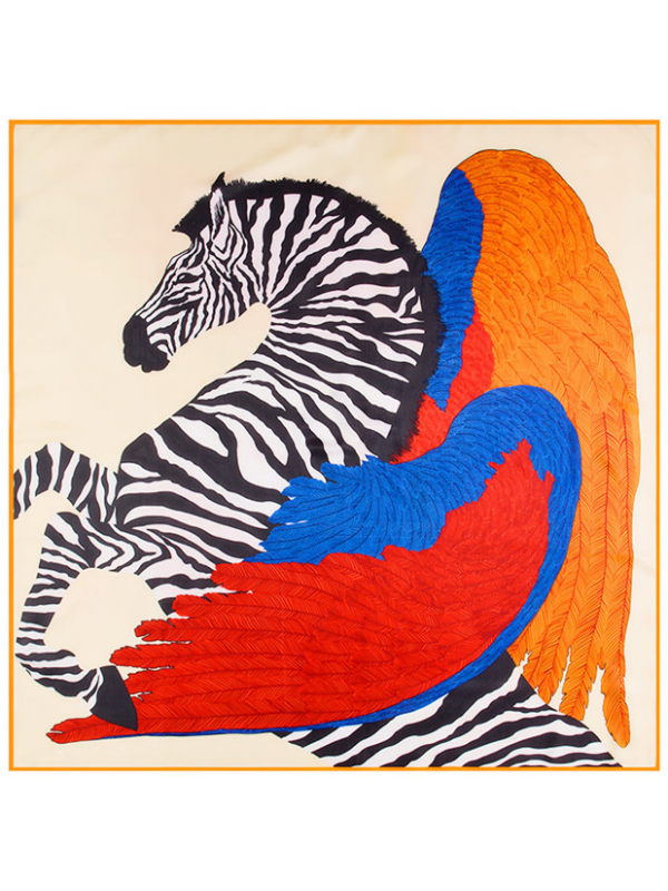 Markings Pegasus-4343rf5 Twill Silk & Polyester 100*100 Scarf Kerchief