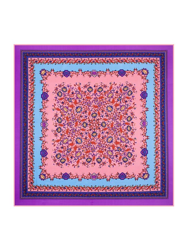 Tiny Flowers-43545435 Twill Silk & Polyester 100*100 Scarf Kerchief