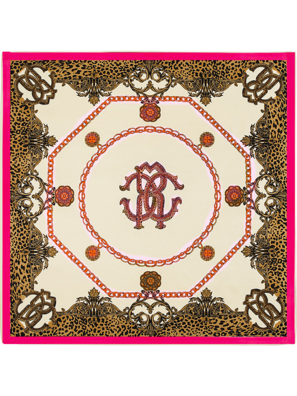 Leopard Chain Metal-0125 Twill Silk & Polyester 130*130 Scarf Kerchief