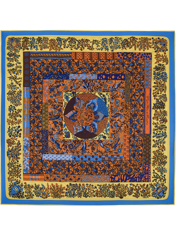 Provence Flower Sea-0465 Twill Silk & Polyester 130*130 Scarf Kerchief