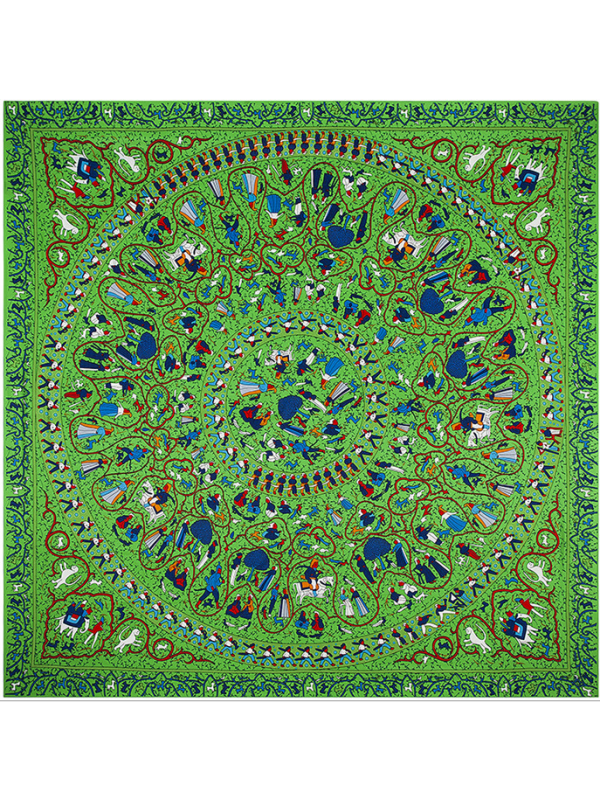 Visual Feast-0395 Twill Silk & Polyester 130*130 Scarf Kerchief