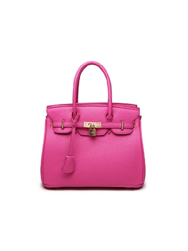 Classic Style Pebbled PU Leather Birkin Bag Handbags-Rose Shades