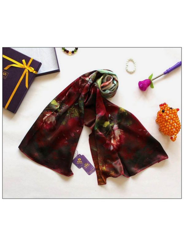 Digital Print Long Silk Scarf 87019