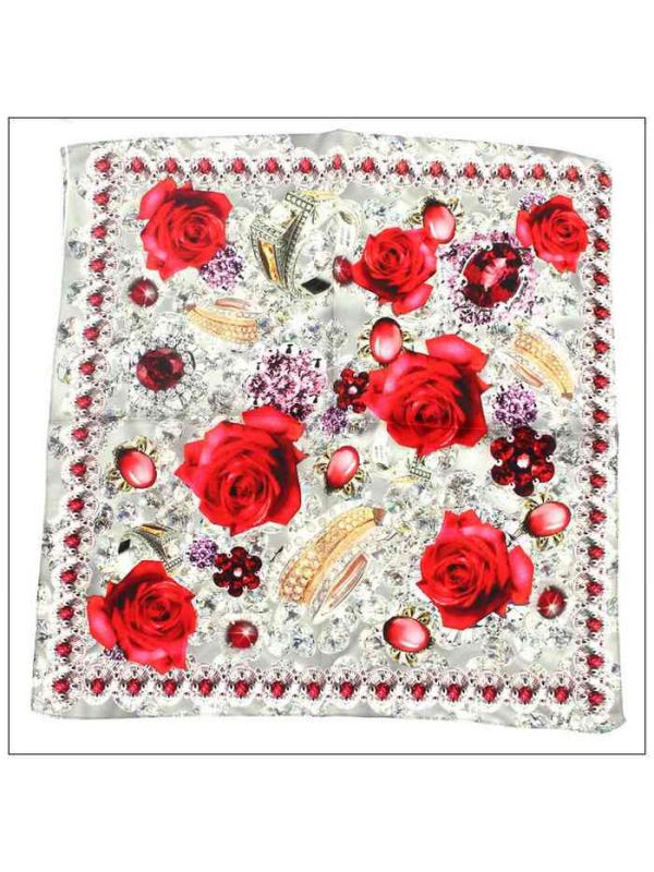 Digital Print Small Square Silk Scarf 79006