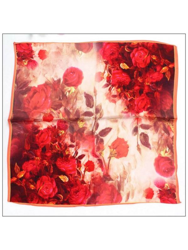 Digital Print Small Square Silk Scarf 79019