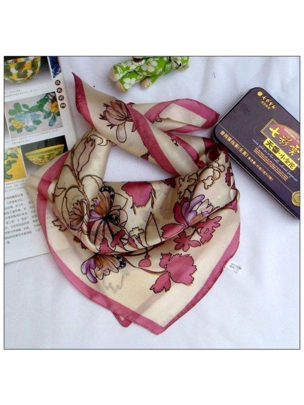Flower Small Square Silk Scarf 33016