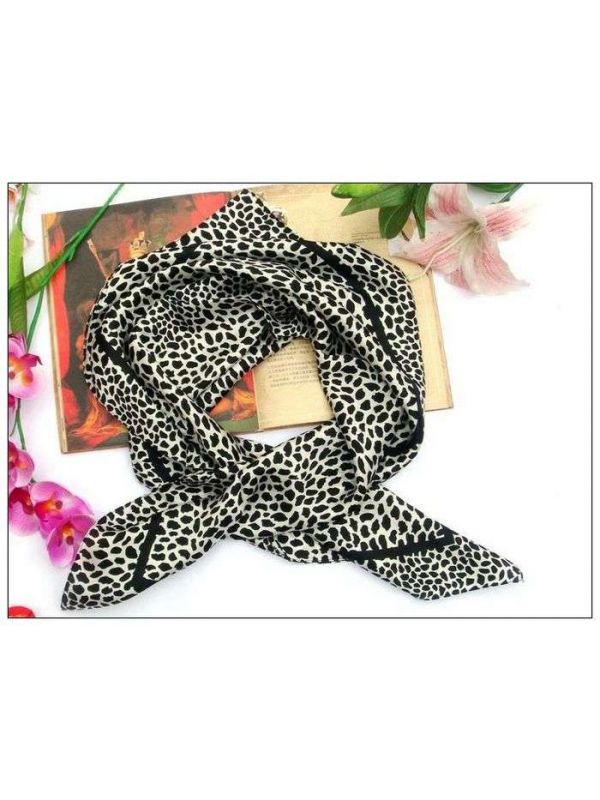 Leopard Print Big Square Silk Scarf 31012